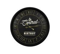 Home Deco Factory Horloge murale Bistrot HO0006 Ø50 cm plastique noir mécanisme quartz