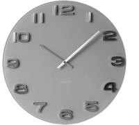 Horloge ronde vintage en verre gris 35 cm