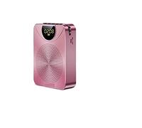 Horloge sans fil mégaphone amplificateur de voix guide de l'enseignant microphone haut-parleur 5 W support carte TF connexion disque U système PA avec microphone et haut-parleurs (couleur : rose
