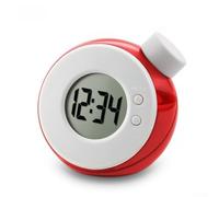 Horloge silencieuse à eau respectueuse de l'environnement avec affichage numérique de l'heure, de la date et du chronomètre pour une utilisation en intérieur (rouge)