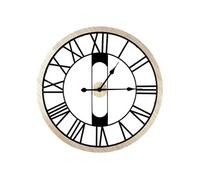 Horloge Silencieuse Ajourée à Chiffres Romains Effet Bois et Métal Noir Ø70cm - GHIVA - ALTOBUY Noir G