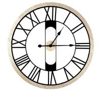 Horloge Silencieuse Ajourée à Chiffres Romains Effet Bois et Métal Noir Ø70cm - GHIVA - ALTOBUY Noir G
