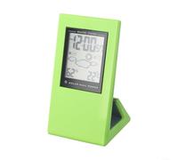 Horloge solaire avec surveillance de la température et de l'humidité, compacte et design, fournit des informations précises sur l'heure et la météo (vert)