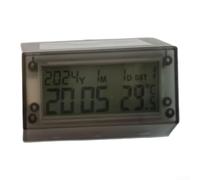 Horloge solaire de voiture numérique pour tableau de bord avec température | Résistant aux intempéries Bouton tactile rétroéclairage bleu vert lumière pour voiture camion pour camping-car 6 x 5 x 3,6 cm