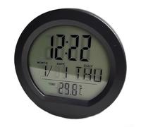 Horloge solaire numérique pour tableau de bord de voiture Affichage de la | Rétroéclairage automatique, alimentation solaire, sans câblage, boîtier ABS, affichage LED rouge
