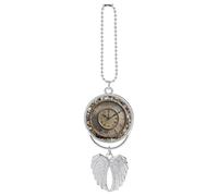 Horloge Steampunk rouillée à suspendre pour voiture, photo d'ange, pendentif en forme d'aile d'ange, accessoires à suspendre, accessoires à suspendre pour image personnalisée, cadeau pour automobiles