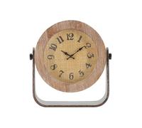Horloge sur pied en bois brun et métal 23,5x7x24 cm