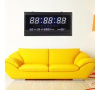 Horloge suspendue à calendrier perpétuel numérique LED Horloge murale pour le salon et le bureau