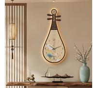 Horloge Suspendue Pipa, Horloge Murale Moderne 3D avec Lumière LED, Style Chinois Moderne, Applique Murale Créative, Objet(40 * 90cm/15.7 * 35.4in)