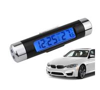 Horloge Tableau De Bord - 2-en-1 Horloge Électronique & Thermomètre Sortie D’Air | Rétroéclairage Bleu LED, Installation Facile, Usage Général, Piles | Design Compact Voiture