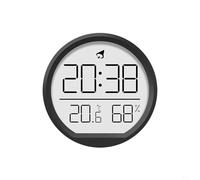 Horloge thermohygromètre électronique pour usage domestique, format 12/24 heures, lecture de température et d'humidité (noir)