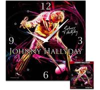 Horloge toile carrée 'Johnny Hallyday' (concert) - 28x28 cm [Q5881]
