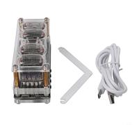 Horloge tube LED IN12 Nixie avec mémoire de mise hors tension, kit électronique à 4 tubes, module d'horloge rétro en acrylique noir, alimentation USB DC5 V, pour industriel