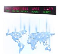 Horloge Universelle À Fuseaux Horaires, Horloge Numérique Multi-Fuseaux Horaires, Horloge Universelle À Led, 3 Niveaux De Réglage De La Luminosité, Horloge Universelle À 5 Villes, Pour Entreprises Mu