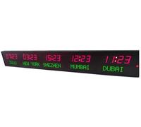 Horloge Universelle À Fuseaux Horaires, Horloge Numérique Multi-Fuseaux Horaires, Horloge Universelle À 5 Villes, Horloge Universelle À Led, 3 Niveaux De Réglage De La Luminosité, Pour Entreprises Mu