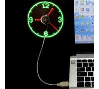 Horloge USB Température Word Ventilateur Led Light Fan Mini Fan Horloge USB Température Ventilateur