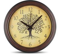Horloge vintage arbre de vie - radiopilotée - silencieuse - cadre bois