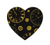 Horloge Vintage dorée, aimants de réfrigérateur en Acrylique, Autocollants pour Tableau Blanc, pour la décoration de Cuisine et de Meubles,Forme de Coeur