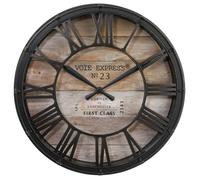 Atmosphera - Horloge Vintage - Noir et Bois D39 cm