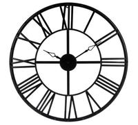 Atmosphera - Horloge Murale Industrielle Andras Noire, 70 cm de Diamètre, Métal, Chiffres Romains - pour Salon, Bureau, Cuisine