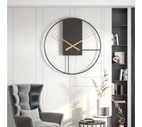 Horloges 40/50cm pour La Décoration du Salon, Grande Horloge Murale Moderne en Métal, Décor De Ferme Simple De Style Industriel Silencieux à Piles pour Chambre à Coucher, Cuisi, 40CM