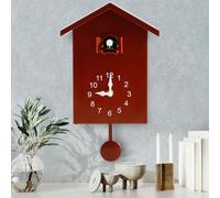 Horloges à coucou avec oiseau fonctionnel - Horloge murale moderne à coucou avec carillon - Horloge à coucou minimaliste avec son de coucou et pendule - Délicate maison à coucou pour décoration d'art