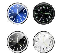 Horloges De Voiture 4 Pièces, Ruban Adhésif Double Face 4 Pièces, Mini Horloge À Quartz, Horloge en Métal, Accessoires De Voiture