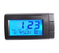 Horloges de voiture pour tableau de bord à coller avec Date et température pour voiture, horloge alimentée par batterie avec ruban fixation, rétro-éclairage bleu