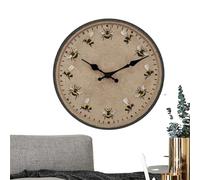 Horloges d'intérieur et d'extérieur éclairées étanches de 18 Pouces avec capteur Intelligent, Horloge Murale avec thermomètre et hygromètre pour Piscine sur site de Jardin, Huile frottée