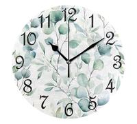 Horloges Feuilles D'Eucalyptus Horloge Murale 25CM