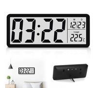 Horloges Murale Numériquez,Horloges Numériquez,Horloge Rdiopilotée Numériquez,Réveil Numérique A LED Numérique Pour Bureau,Salon,Maison,Cuisine,L'école,Peut Etre Accroché,Température,Heure(Noir)