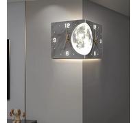 Horloges murales d'angle pour décoration de Salon, Horloge Murale d'angle de Luxe avec capteur Lumineux et échelle numérique, pour décoration de Salon, Chambre à Coucher (E)