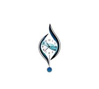 Horloges murales de décoration 3D modernes-30x67cm Moute Bleue Sweeting Second Wall Watches avec Pendulum-Fer Art Salon Restaurant créatif décoration de Maison de Maison