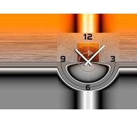 Horloges murales, Dixtime Horloge murale design, 30cm x 40cm, horloge de luxe élégante, orange argenté, 6100-0009