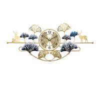 Horloges murales en métal 3D t, Grande Horloge Murale silencieuse sans tic-tac, Conception de Feuille de Ginkgo, Horloge de décoration à Quartz de Cuisine de Salon Moderne, 100X45CM