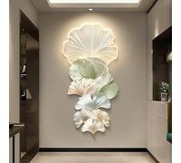 Horloges murales LED décoratives pour le salon, décoration murale 3D moderne, sculptures murales paysagères lumineuses, pour chambre, couloir, entrée, intérieur de maison (L, 58 x 120 cm / 22,8 x 47,