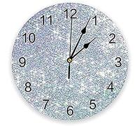Horloges murales pour Salon Perle Paillettes Brillant Salon étude Chambre Bureau café Maison décoration créative Horloge Suspendue