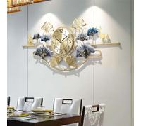 Horloges murales silencieuses,Grande Horloge Murale d'art Moderne à Piles,Design créatif en métal doré,100cm/39 Pouces,idéale pour la décoration du Salon.