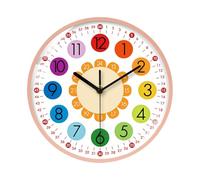 Horloges pédagogiques pour - Horloge murale analogique pour l'éducation précoce, silencieuse, sans tic-tac, équipement pédagogique cognitif coloré, aide scolaire - Pour salle de jeux