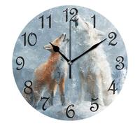 Horloges Renard Loup Blanc Hurlement Horloge Murale 25CM