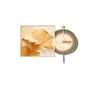 horloges suspendues Horloge murale décorative 3D, applique ronde et carrée | Sculpture d'art suspendue d'horloge murale(Orange,100*50cm)