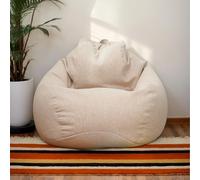 HORLSKI Grands Poufs Pour Intérieur Et Extérieur Chaises De Pouf Pour Adultes Résistantes À L'eau Forme Poire Polyester Sans Remplissage Salon Jardin, Khaki, 100 * 120 cm