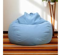HORLSKI Grands Poufs Pour Intérieur et Extérieur Poufs de Jeu pour Adultes Résistants à l'eau Forme Poire en Polyester Sans Remplissage pour Salon Jardin, Bleu, 100 * 120 cm