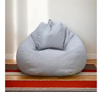 HORLSKI Grands Poufs Pour Intérieur et Extérieur Poufs de Jeu pour Adultes Résistants à l'eau Forme Poire Polyester Sans Remplissage Salon Jardin,Gris,90 * 110cm