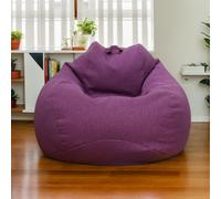 HORLSKI Grands Poufs Pour Intérieur Et Extérieur Poufs De Jeu Pour Adultes Résistants À L'eau Forme Poire En Polyester Sans Remplissage Pour Salon Jardin, Violet, 100 * 120 cm