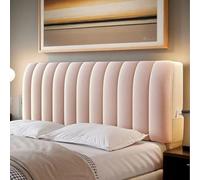 HORLSKI Housse De Tête De Lit Velours Simple Double King Queen pour Décoration De Chambre Housse Lavable Et Douce Protection Complète Tête De Lit Facile À Installer,Rose,150cm