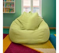 HORLSKI Housses De Pouf Lavable Polyester Grande Forme De Poire Grands Fauteuils De Jeu pour Adultes Grands Poufs D'intérieur Et D'extérieur pour Salon Jardin,Vert,100 * 120cm