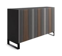 HORM buffet avec 3 portes CARLOS sur base Minimal Design L 144 cm (H 128 cm, hêtre teinté moka, 2 portes ouvrant à gauche et 1 à droite - bois [...]