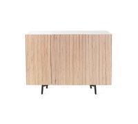 HORM buffet avec 3 portes LEON sur base Mid-Century Modern L 144 cm (H 112 cm, 2 portes ouverture à droite et 1 à gauche - Hêtre blanchi et [...]