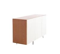 HORM buffet avec 3 portes LEON sur base Mid-Century Modern L 144 cm (H 80 cm, 2 portes ouverture à droite et 1 à gauche - Bois blond et portes [...]